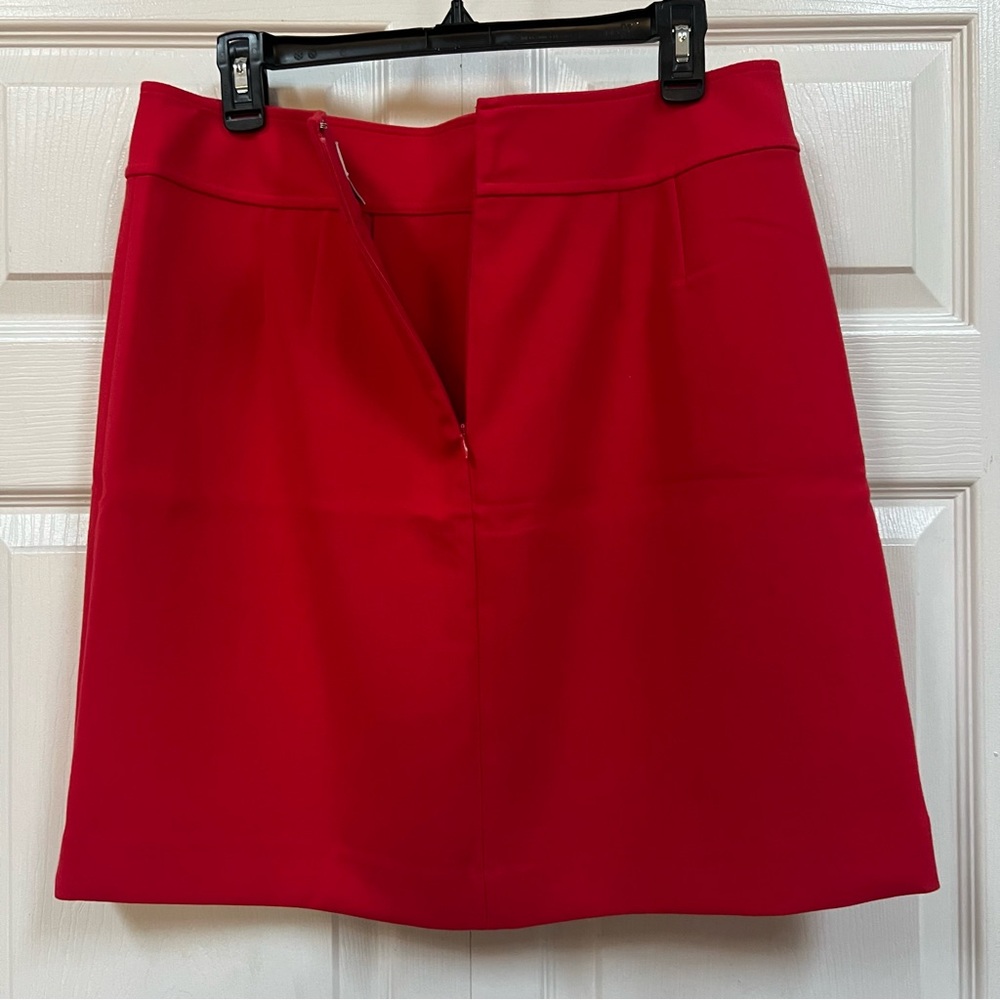 LOFT Vibrant Red Mini Skirt Size 10 - Picture 5 of 12
